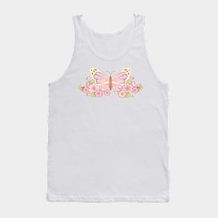 Magical Sakura Cherry Blossoms Floral Butterfly Tank Top